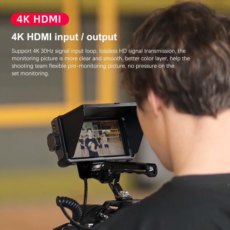 Camera Field Monitor 5.5-Inch Black Touch Control 4K Ultra HD - 1200Nits Portable Monitor for Outdoor Shooting, Filmmakers, Photographers and Vloggers - Image 3
