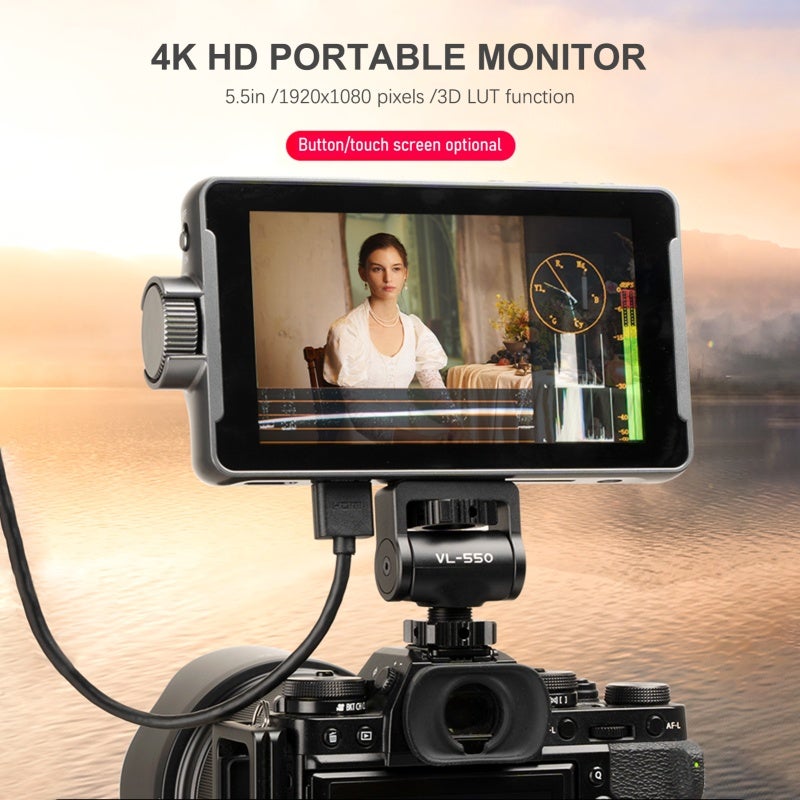 Camera Field Monitor 5.5-Inch Black Touch Control 4K Ultra HD - 1200Nits Portable Monitor for Outdoor Shooting, Filmmakers, Photographers and Vloggers - Image 5