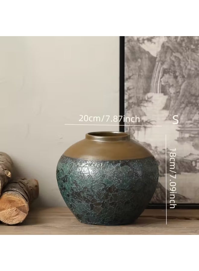 erorex Vintage Style Honeycomb Green Ceramic Vase - Perfect for Home and Office Decor, Suitable for Flowers, Desktops, Living Rooms, and Kitchens - Ideal Housewarming Gift - Image 5