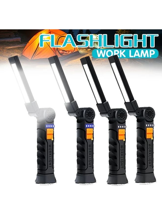 4pcs Rechargeable LED Flashlight Foldable Work Light Magnetic Base Hook Emergency - Image 3