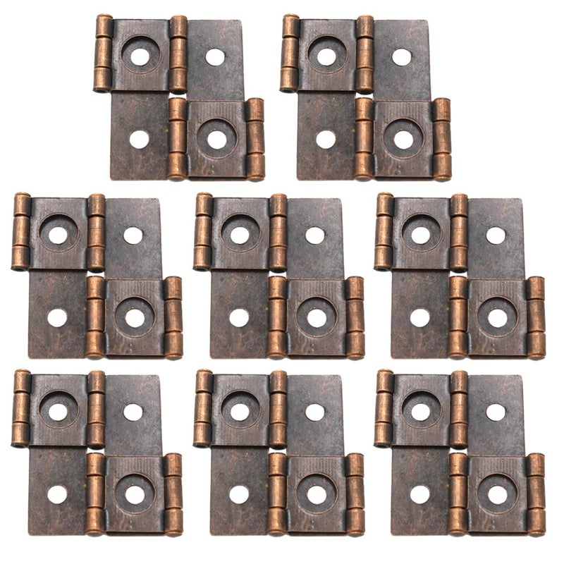 8 Pcs 47x47mm Double Acting Hinges Furniture Folding Screen Hinges Antique Red