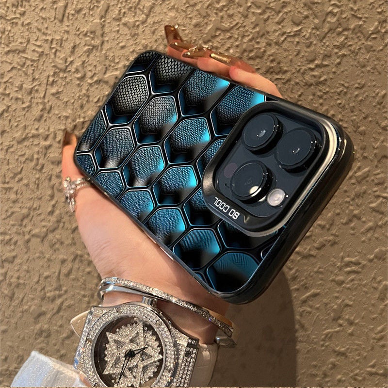 Technology Grid Metal Button Apple 17/14 Phone Case Iphone16Promax Matte 15/13/Xsmax - Image 5