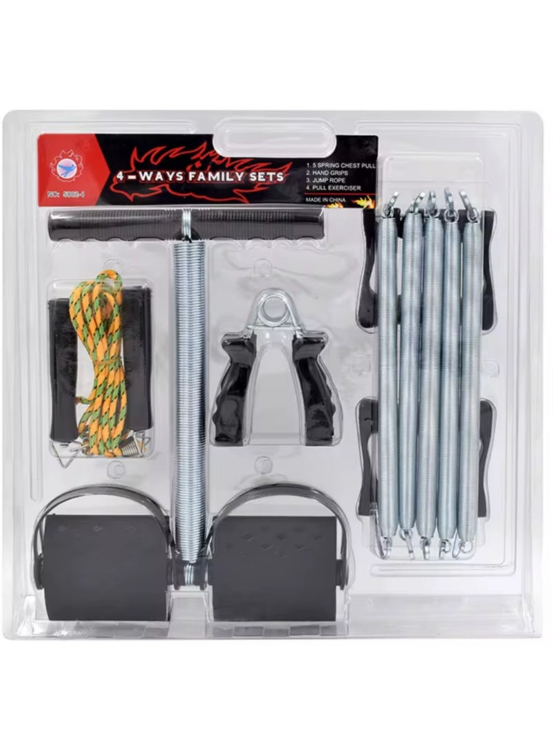 4 in 1 Abdominal Exerciser, Chest Toner, Arm Strengthener, and Jump Rope for Home Fitness
