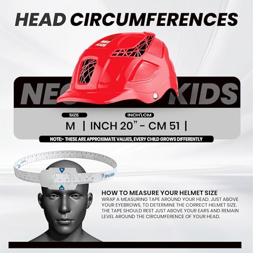 Jaspo Neo Kids Cycling Adjustable Multisport Helmet for Skateboarding & Skating Suitable for Kids, Boys and Girls Up to 14 Years– Made in India (Red) - Image 4