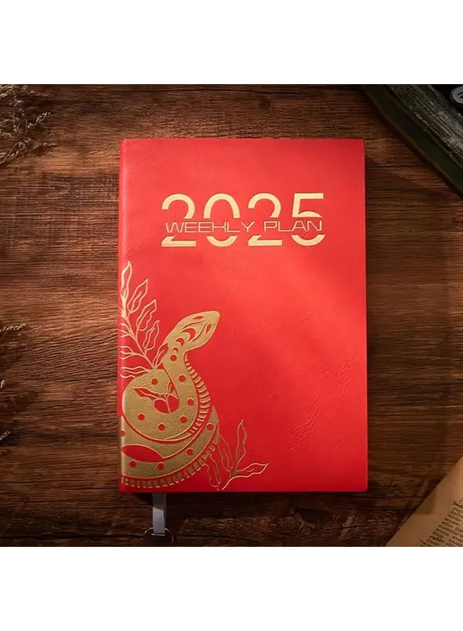 A5 Lunar New Year Snake Notebook Soft Cover Type B Red Golden Gift - Image 1