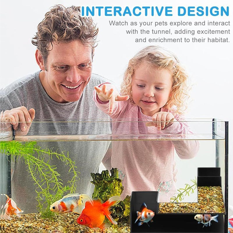 Fishtank Corner Ornament Tunnel Fish Shrimp Hideouts Shelter Tunnel Cave for Home Use Aquarium Landscape Supply Aquarium Cave - Image 4