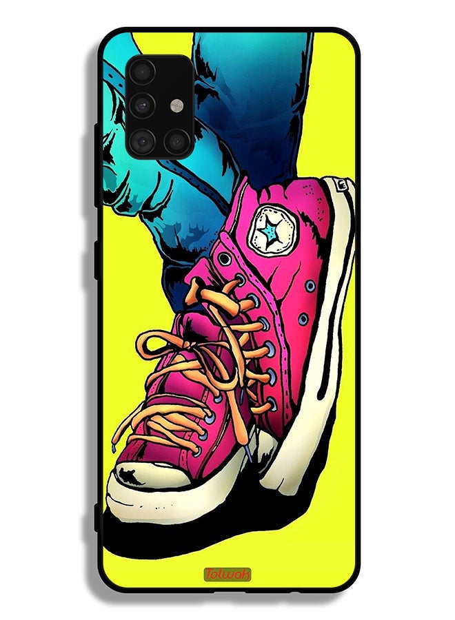Tolwak Samsung Galaxy A51 4G Protective Case Cover Canva Shoes Art - Image 1