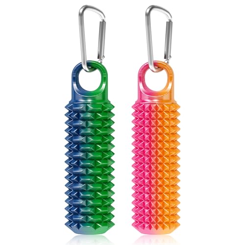 Omilly 2 Pack Little Ouchies Pain Fidget Toy with Adjustable Weight Carabiner 3D Printed Spiky Sensory Keychain for Anxiety Relief and Focus Portable Stress Relief Tool for Adults Teens Skin Picking - Image 1