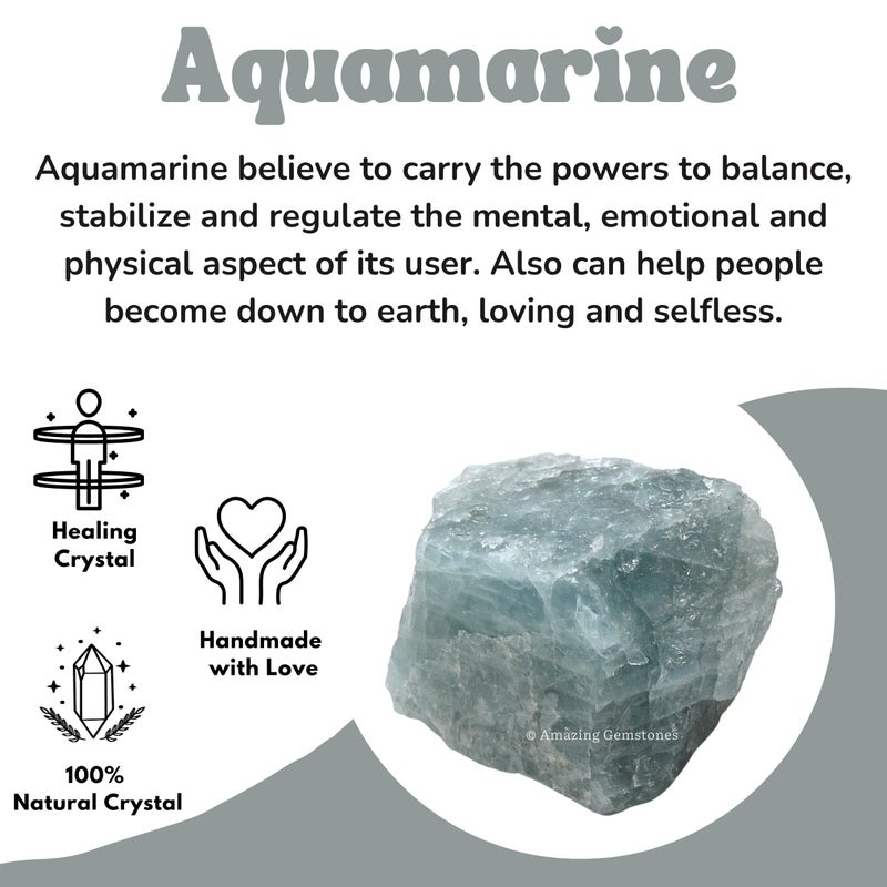 Amazing Gemstone Aquamarine Raw Crystals and Healing Stones, Natural Rocks for Tumbling - DIY Raw Stones and Crystals, 2 Pieces - Image 4