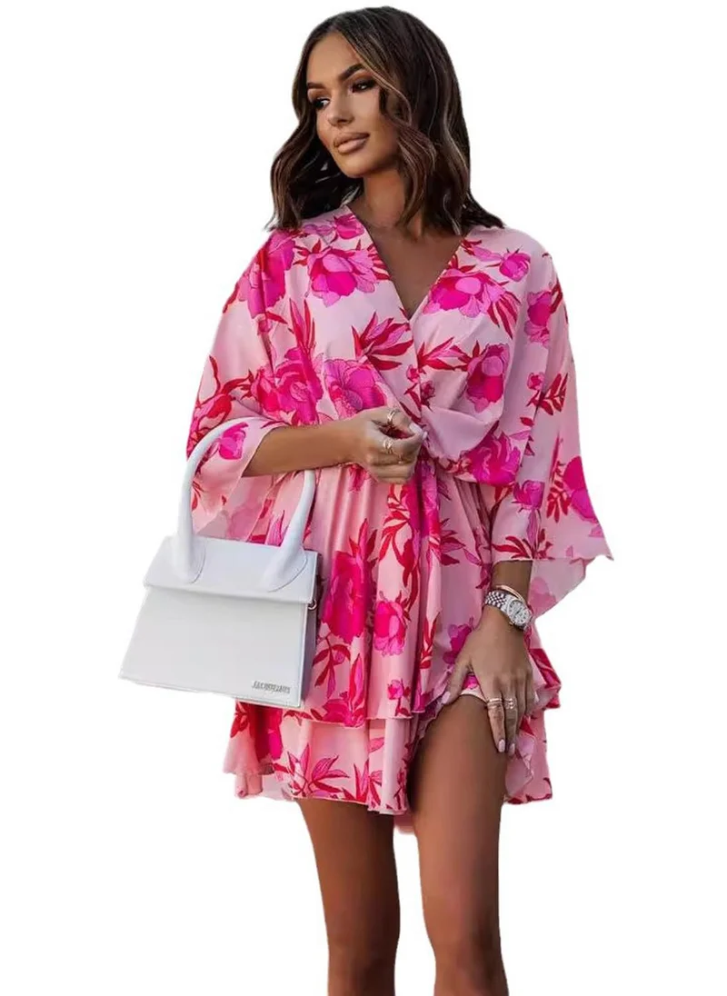 YUNIQEE Floral Flounce Mini Dress