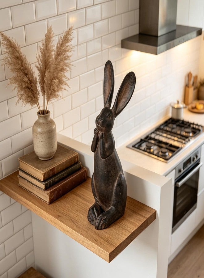 DiliComing Bunny Decor Resin Animals Statue - Garden Decorations Garden Decor for Outside Cute Cheeky Bunny Figurine Statues for Home Decor Outdoor Decor for Porch 5 × 4 × 11 Inch - Image 4