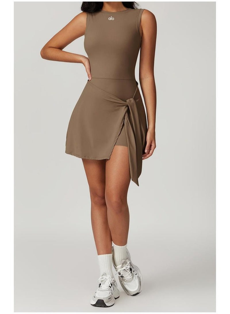 alo Alo One-piece Connected Yoga Set - Professional Fitness and Exercise Clothing for Tennis Skirt Dress for Women Pilates  - Image 1