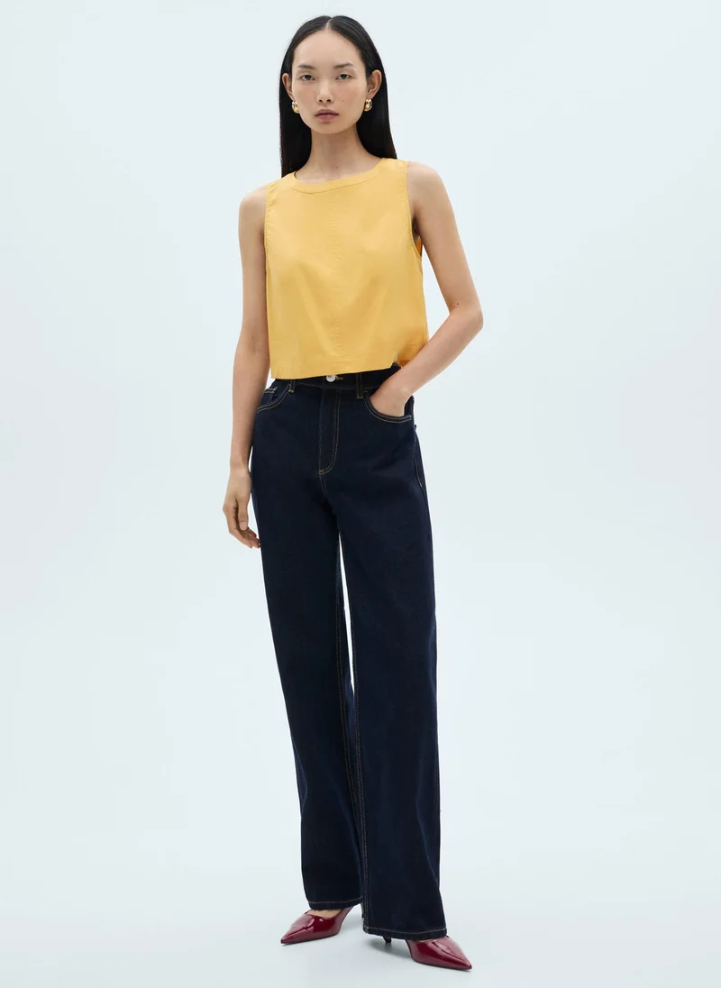 MANGO Cotton Crop Top