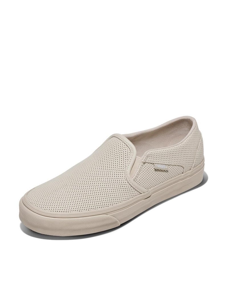 Vans Women's Asher Slip-On Shoe | Comfortable Sneakers for Walking, Fashion & Everyday Wear, Mono Perf Oatmeal, 8.5
