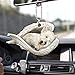 Talataca White West Highland Terrier Sleeping Angel Wing Westie Memorial 2D Flat Car Rear View Mirror Accessories Christmas Tree Ornament Decoration Hanging Charm Interior Rearview Pendant Decor Gift - Image 2