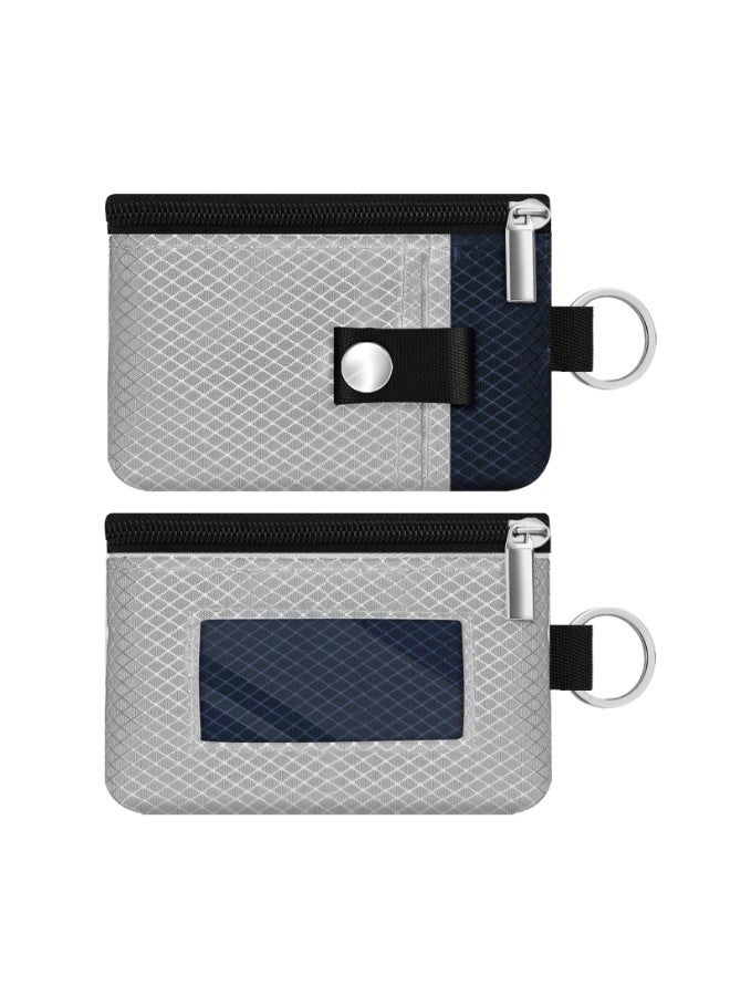 Minimalist RFID Blocking Small Wallet with ID Window,WaterResistant Zip Id Case Wallet with Lanyard Keychain for Cards,Cash,Travel,Women,Men - Image 3