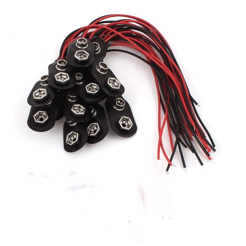 bnafes موصل بطارية 10 قطع DC 9V نوع I مشبك ناعم سلك رصاص بطول 15 سم - Image 5