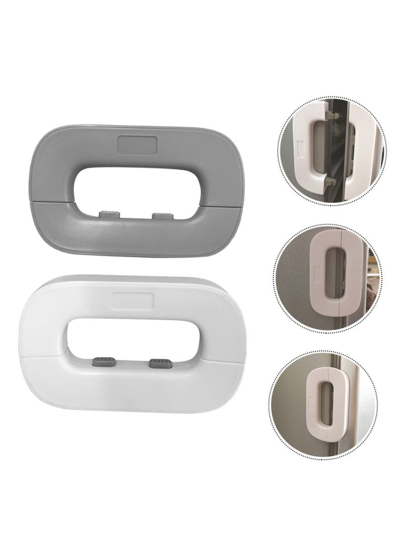 NBB GLOBAL TRADERS 2 Sets (4 Pcs) Security Lock, Child Safety Locks for Fridge, Cabinet, Door, and Skateboard Deck, White, Child Proof Refrigerator and Cabinet Door Lock  - Image 4