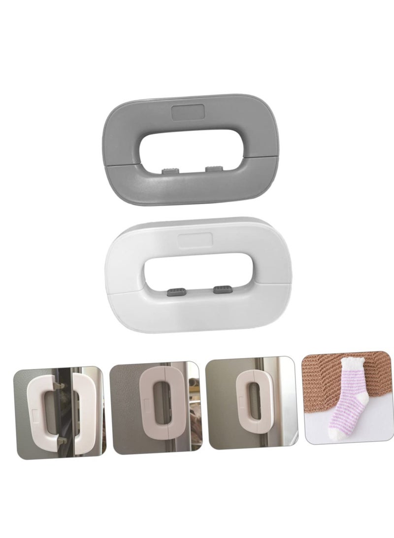 NBB GLOBAL TRADERS 2 Sets (4 Pcs) Security Lock, Child Safety Locks for Fridge, Cabinet, Door, and Skateboard Deck, White, Child Proof Refrigerator and Cabinet Door Lock  - Image 5