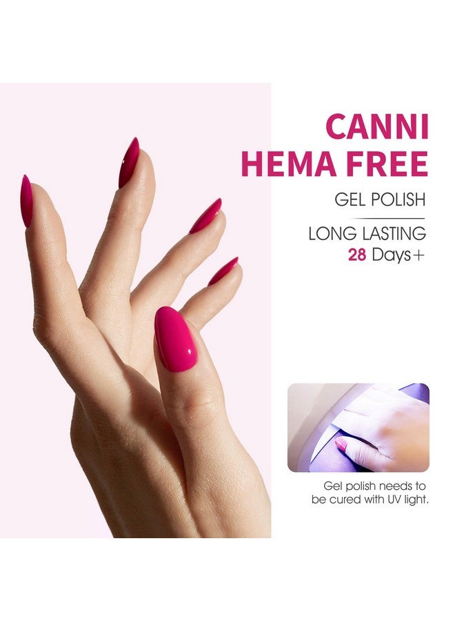 كاني  مجموعة طلاء أظافر جل CANNI 9 مل خالية من الهيما - 6 قطع أبيض أسود عنابي أحمر أرجواني ألوان عارية مجموعة طلاء أظافر جل، مجموعة مانيكير جل أظافر LED قابلة للغسل يمكنكِ صنعها بنفسكِ في المنزل هدايا صالون للنساء والفتيات - Image 2