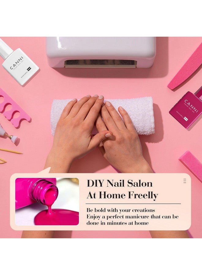 كاني  مجموعة طلاء أظافر جل CANNI 9 مل خالية من الهيما - 6 قطع أبيض أسود عنابي أحمر أرجواني ألوان عارية مجموعة طلاء أظافر جل، مجموعة مانيكير جل أظافر LED قابلة للغسل يمكنكِ صنعها بنفسكِ في المنزل هدايا صالون للنساء والفتيات - Image 4