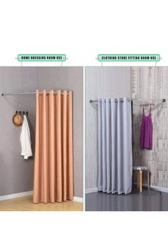XiuWoo Curved No Drill Shower Curtain equipment U Shape Telescopic Shower Curtain equipment Curved Stainless Steel Bathroom Curtain equipment for Bathroom Corner  - Image 4