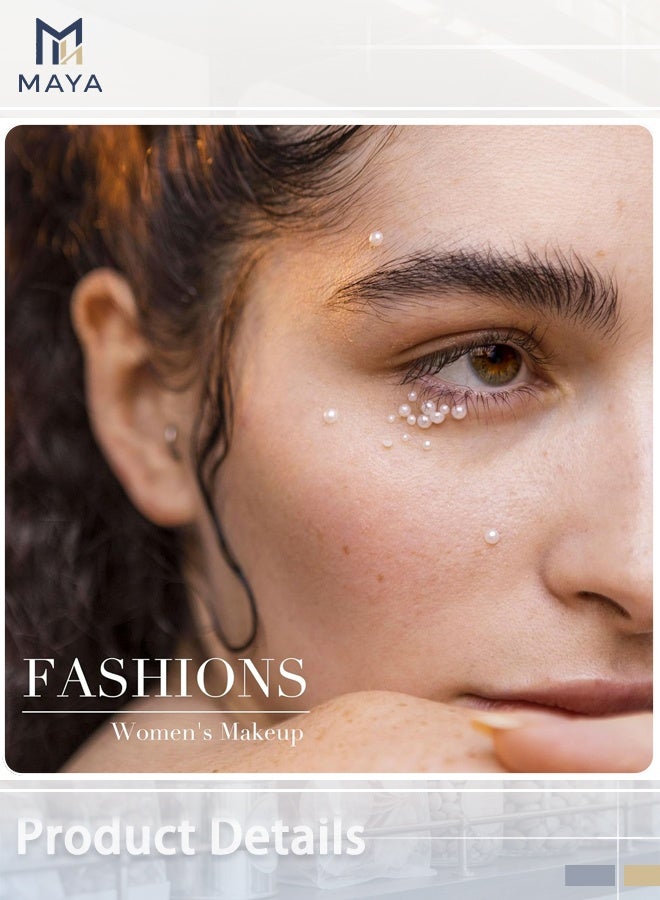 مايا أربع أوراق من أحجار الراين اللاصقة للوجه، مثالية لتزيين الوجه في المهرجانات والمناسبات، بالإضافة إلى أحجار اللؤلؤ اللاصقة للشعر، وملصقات أحجار الراين اللؤلؤية للوجه والشعر والعينين والمكياج والأظافر. - Image 2