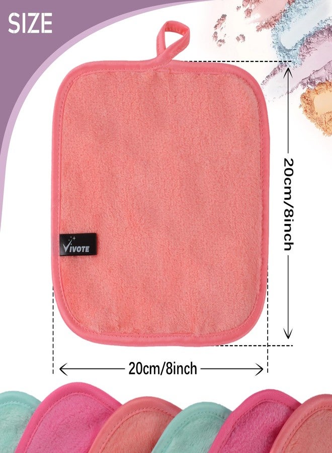 VIVOTE Microfiber Face Cloth Quick Drying Flannel Face Cloth Reusable Makeup Remover Cloth, Ultra Soft Wash Cloth for Face (20cmx20cm,6pack, Multi-color - Image 2