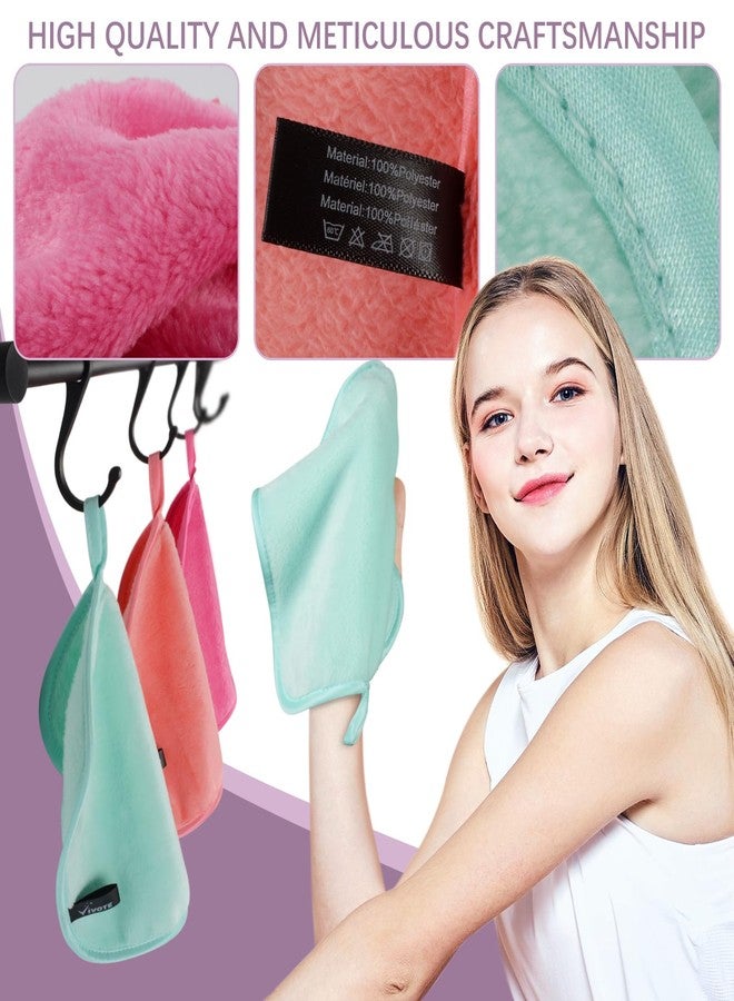 VIVOTE Microfiber Face Cloth Quick Drying Flannel Face Cloth Reusable Makeup Remover Cloth, Ultra Soft Wash Cloth for Face (20cmx20cm,6pack, Multi-color - Image 4