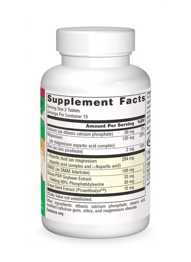 Source Naturals - Attentive Child - Healthy Cognitive Nutrients for Active Children - Improved Focus & Attention with DMAE, Magnesium, Zinc & Grape Seed Extract - 30 Tablets - Image 1