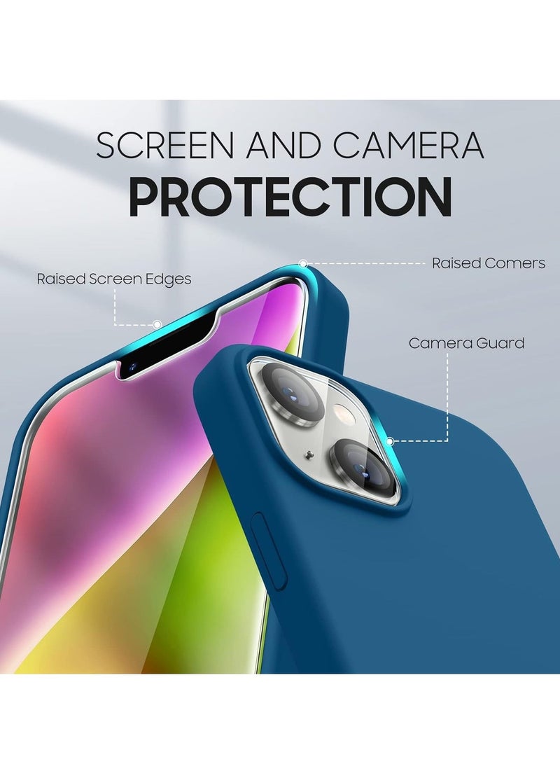 Raxoom iPhone 14 Case - [5 in 1 Set] with 2 Pack Screen Protectors + 2 Pack Camera Lens Protectors, Liquid Silicone Full Body Protection, Shockproof Drop Protection, 6.1 Inch (Cosmos Blue) - Image 2