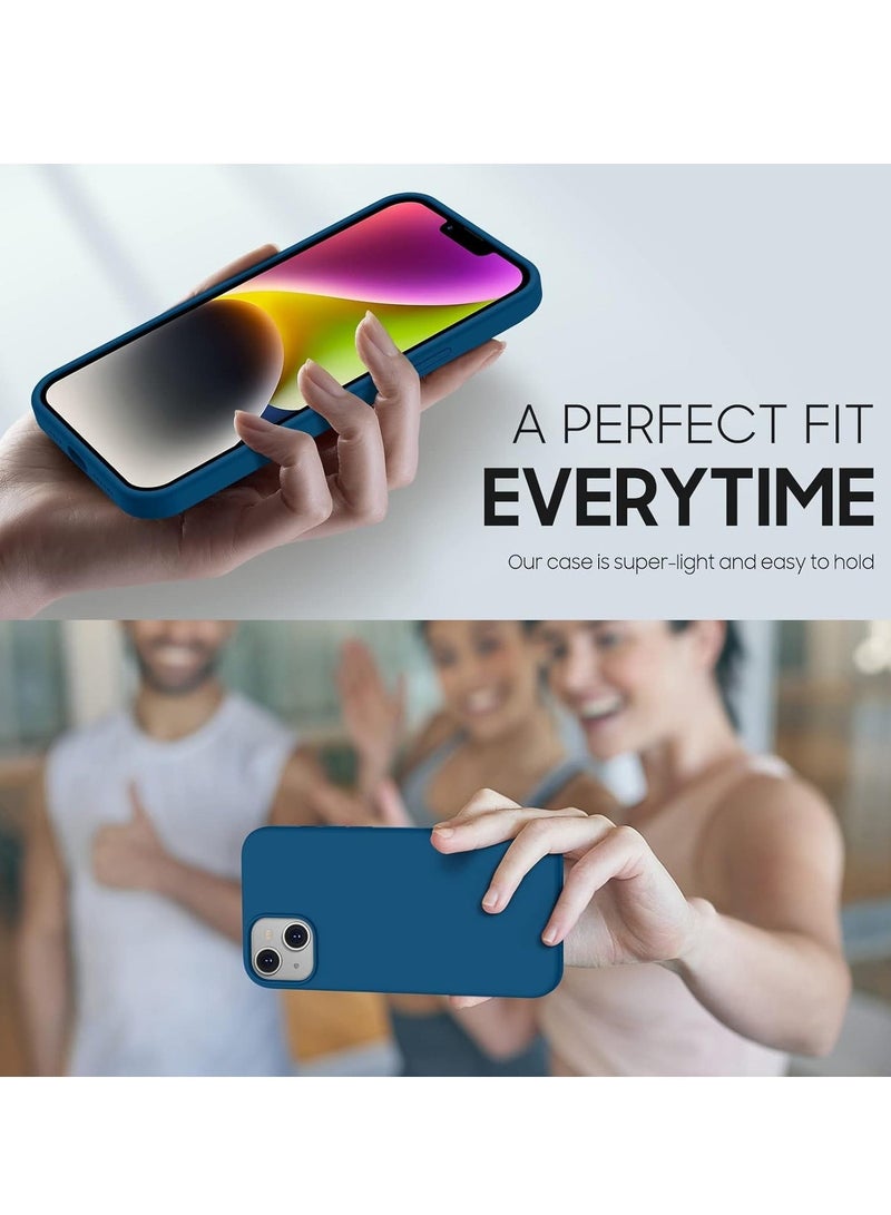 Raxoom iPhone 14 Case - [5 in 1 Set] with 2 Pack Screen Protectors + 2 Pack Camera Lens Protectors, Liquid Silicone Full Body Protection, Shockproof Drop Protection, 6.1 Inch (Cosmos Blue) - Image 4