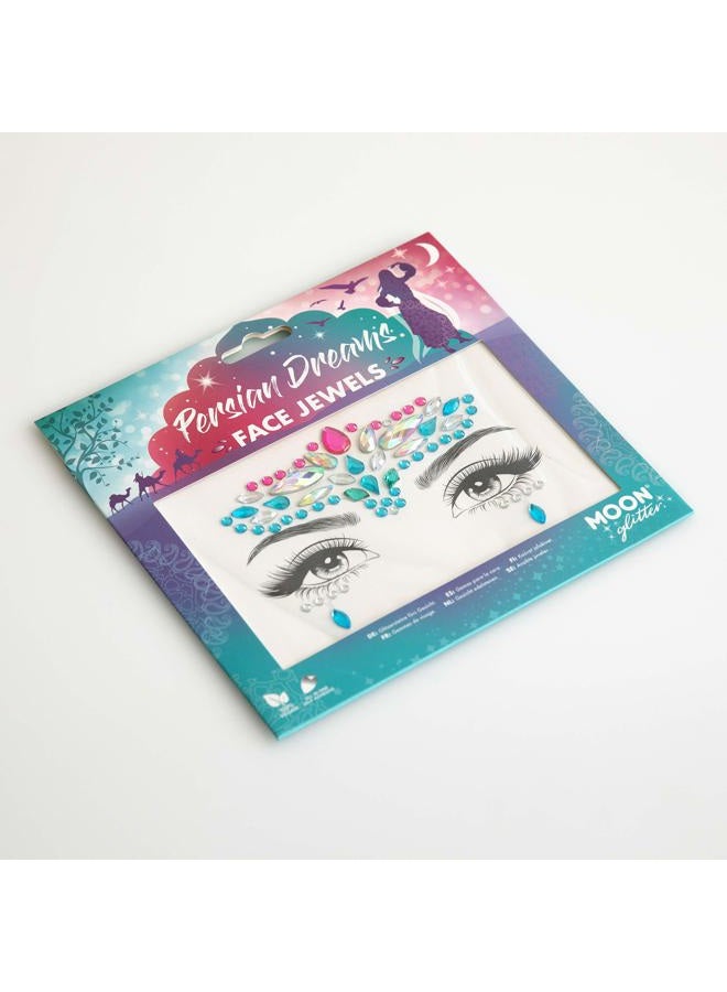 Moon Glitter Face Jewels - Festival Face Body Gems, Crystal Make up Eye Stickers, Temporary Tattoo Jewels (Persian Dreams) - Image 2