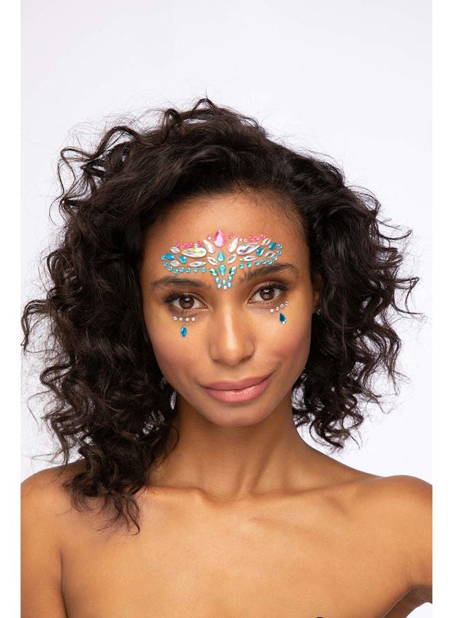 Moon Glitter Face Jewels - Festival Face Body Gems, Crystal Make up Eye Stickers, Temporary Tattoo Jewels (Persian Dreams) - Image 3