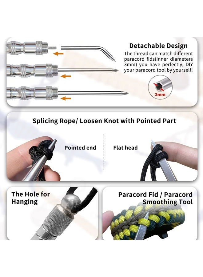 WILDAIR Paracord Marlin Spike-Pro Knotter Tools Lacing Needles Paracord Tools DIY Weaving Lacing Stitching Needles and Smoothing Tool for Paracord Leather Ropes Cords Projects(Silver) - Image 4