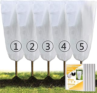 KONIGEEHRE KONIGEEHRE Upgraded Version 5 Packs Plant Freeze Protection Covers 32 x 47 Inch Winter Shrub Cover Tree Frost Blanket  - Image 1