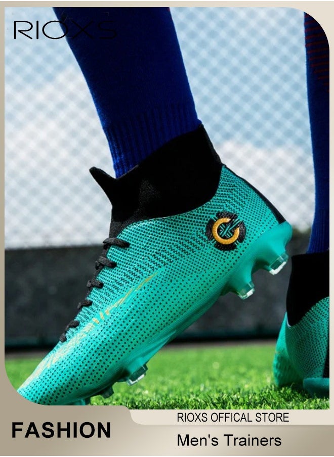 RIOXS Men's Spikes Track Trainers,Cleats Soccer Shoes For Men,Professional Competition Football Boots,Football Turf Soccer Shoes,Outdoor Non-Slip Sneakers For Teens Youth Adults,Athletic Sneaker Shoes For Racing Running Jumping Training, Mens Athlesiure Trainers  - Image 5