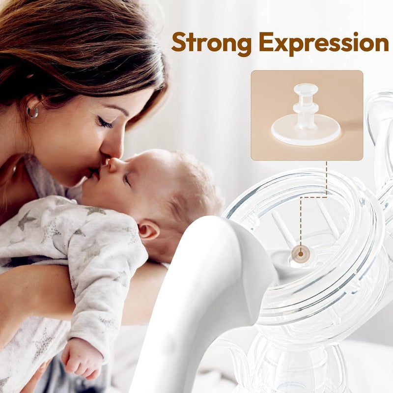 NCVI Manual Breast Pump for Breastfeeding Small Nipple 20mm Silicone Soft Flange Single Hand Held Pump Breast Milk 4oz BPAFree with Two Kinds of Suction Adjusted Suitable for 17181920mm Nipples - Image 3