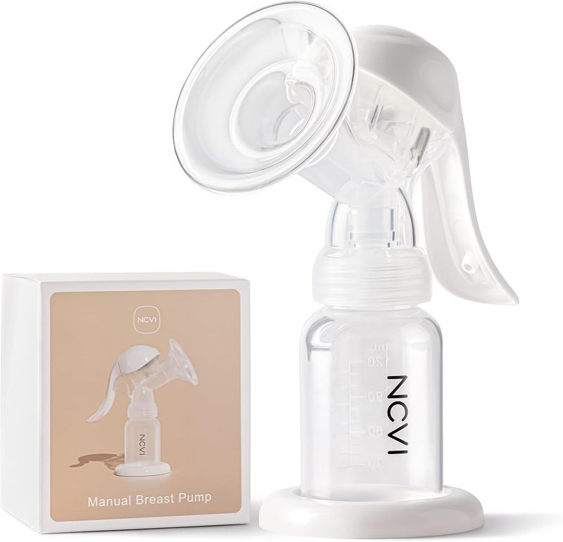 NCVI Manual Breast Pump for Breastfeeding Small Nipple 20mm Silicone Soft Flange Single Hand Held Pump Breast Milk 4oz BPAFree with Two Kinds of Suction Adjusted Suitable for 17181920mm Nipples - Image 1