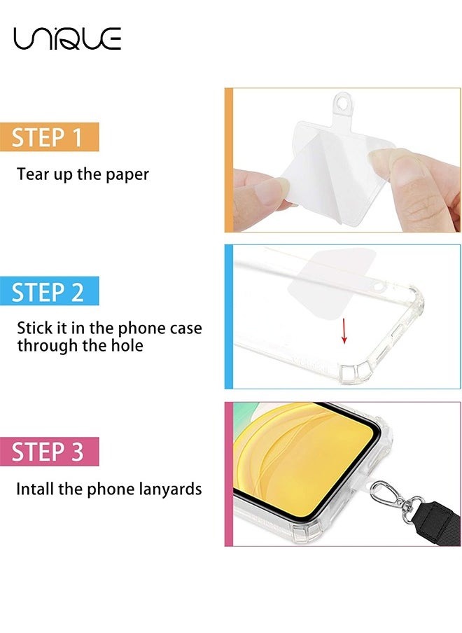 Unique Phone Lanyard, Adjustable Crossbody Around Neck Lanyard and Wrist Strap Tether Phone Charms with 2 Sticky Pads Compatible for iPhone,Samsung Galaxy and All Smartphones-Grey  - Image 5