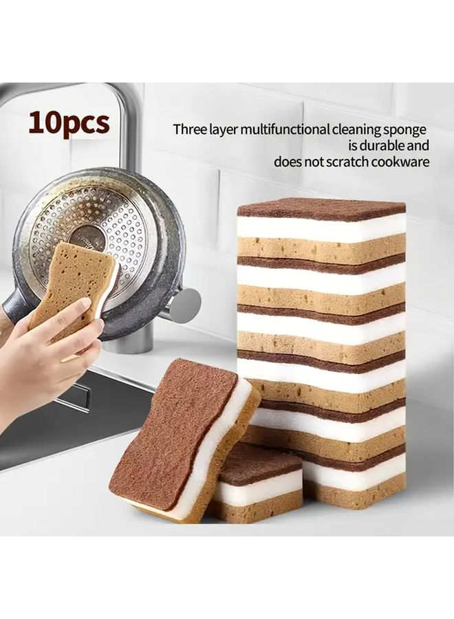 10 Pieces Seaweed Cleaning Sponges Durable Non Scratch Kitchen Dish Sponge - Image 1
