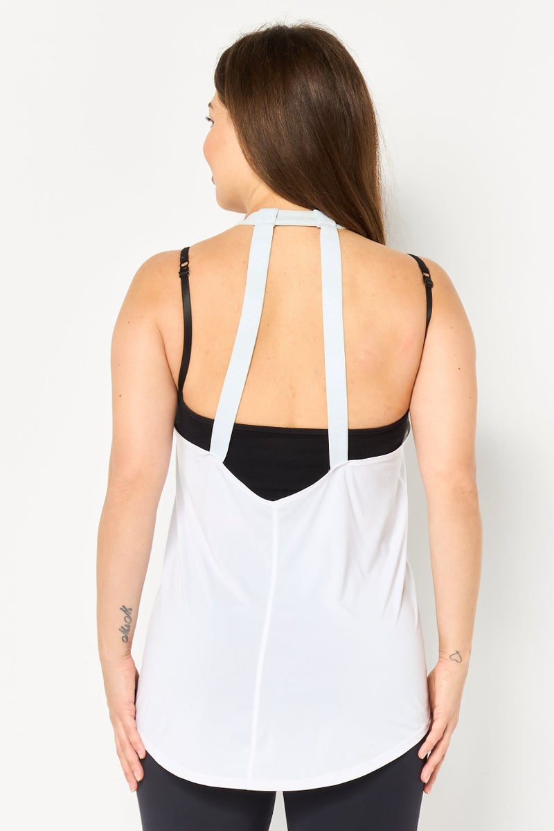 Nike Women Sportswear Fit Sleeveless Running Tank Top, White - Image 4