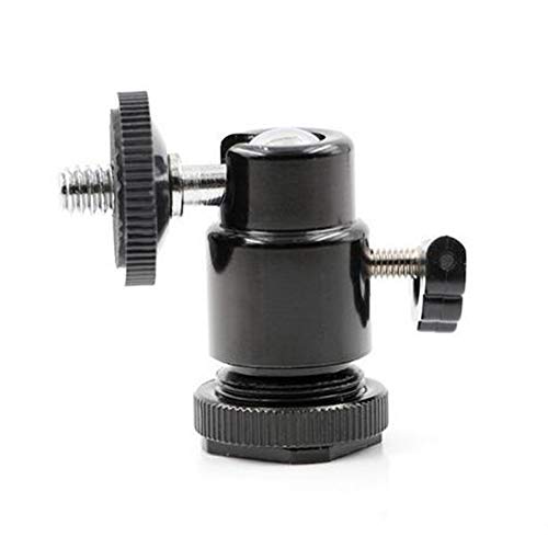 Walway Hot Shoe Mount Adapter, Walway 360 Degree 1/4" Screw Swivel Mini Ball Head Cradle Adapter for DSLR Camera/Camcorder/Microphone/Video Monitor/LED Video Light - Image 2