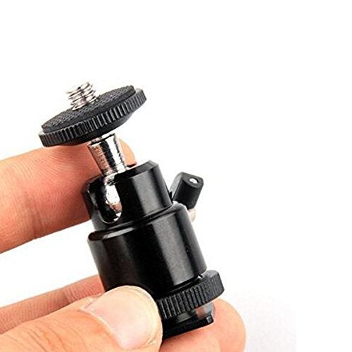 Walway Hot Shoe Mount Adapter, Walway 360 Degree 1/4" Screw Swivel Mini Ball Head Cradle Adapter for DSLR Camera/Camcorder/Microphone/Video Monitor/LED Video Light - Image 4