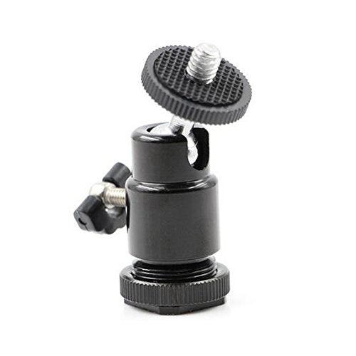 Walway Hot Shoe Mount Adapter, Walway 360 Degree 1/4" Screw Swivel Mini Ball Head Cradle Adapter for DSLR Camera/Camcorder/Microphone/Video Monitor/LED Video Light - Image 1