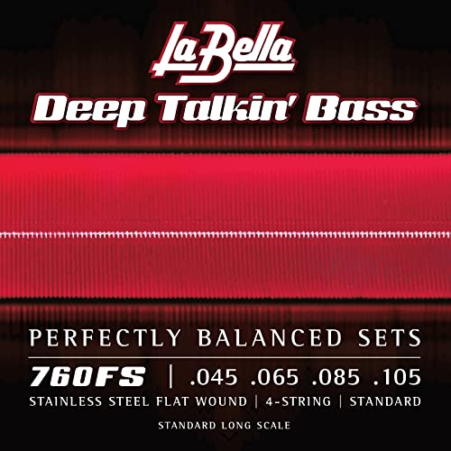La Bella 760FS Deep Talkin' Stainless Steel Flat Wound - Standard Long Scale Bass Guitar String 45-105 - Image 1