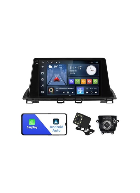 Android Car Stereo for Mazda 3 2015 2016 2017 2018 2GB RAM 32GB ROM 9 Inch Support Apple Carplay, MirrorLink WiFi BT, IPS Touch Screen with AHD Camera Included