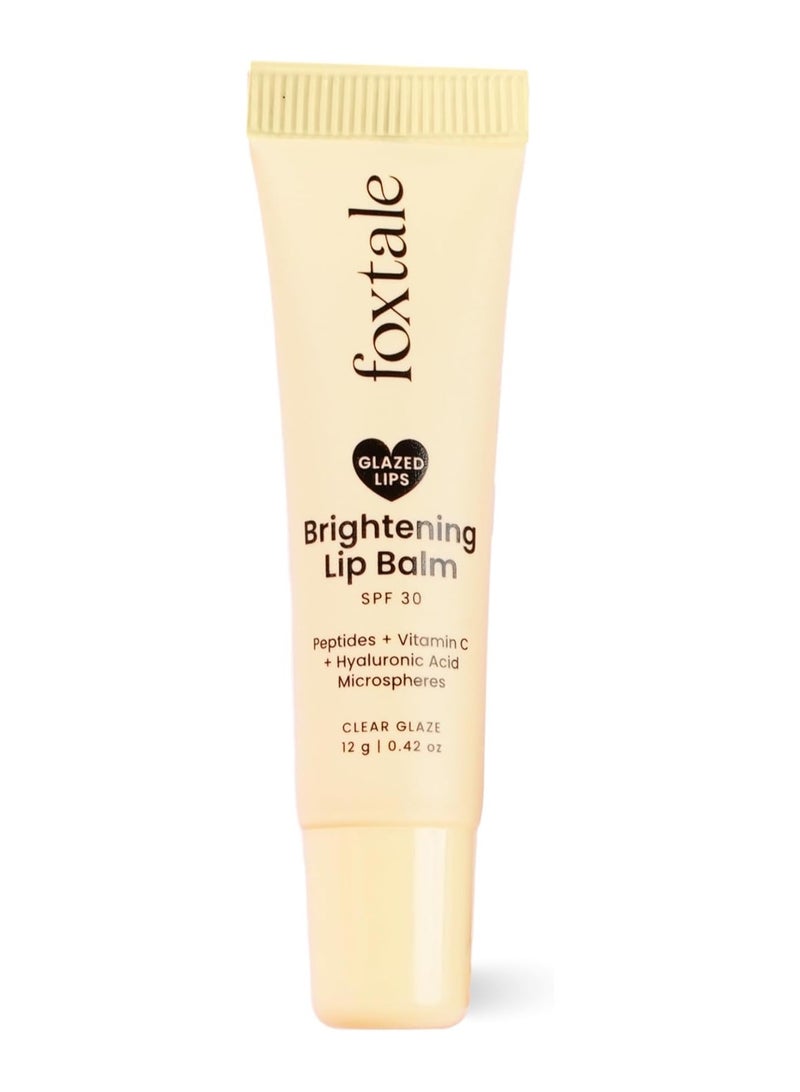foxtale Brightening SPF30 Lip Balm with Peptides, Vitamin C & Hyaluronic Acid | Brightens Lips | Reduces Pigmentation | Hydrates Lips | SPF Lip Balm | Tinted Lip Balm - Clear Glaze 12gm - Image 1