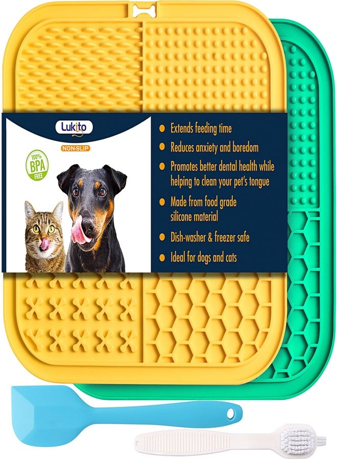 LUKITO Premium Silicone Licking Mat for Dogs & Cats, 77 Suction Cups, Slow Feeder, Boredom Reducer, Anxiety Relief, Dishwasher Safe, Food Grade - Image 1