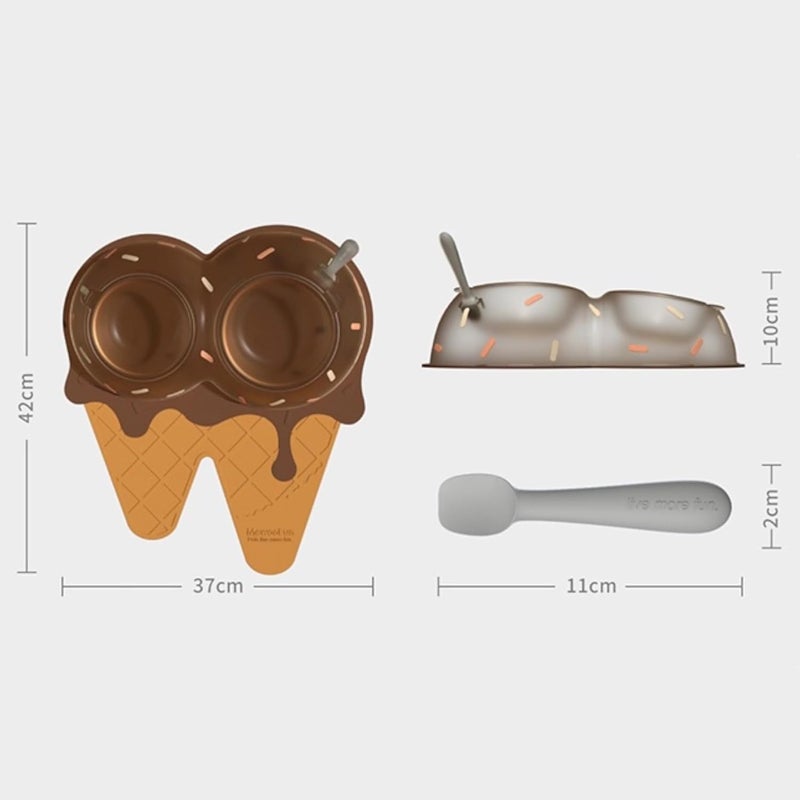 Brikipth BPA Free Plastic Ice Cream Cone Shape Bowl Ice Cream Dessert Bowls Cone Shape Bowl BPAFree Adorable Plastic Cone Shape Vibrant Colors Ice Cream Bowl - Image 2